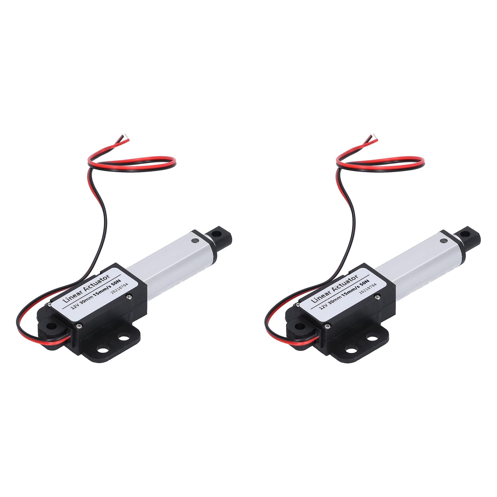 2 szt. Szybki Siłownik Liniowy, DC 12 V, Skok 30 Mm, śruba T, Mini Elektryczny Siłownik Liniowy z Niskim Poziomem Hałasu, Zabezpieczenie Przed Zwarciem do Maszyn Przemysłowych i