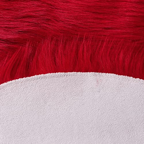 Cklzsay Luxury Soft Fluffy Deluxe Rug Faux Fur Sheepskin Rug Home Deco Rugs Bedroom Living Room Floor Sofa Cover Seat Cushion Bedside Fuzzy Rug Sheepskin Shape (Red, 2'X6' Sheepskin) #TOP6