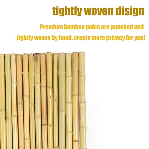 Mininfa Natural Rolled Bamboo Fence, EcoFriendly Bamboo Fencing, 0.7