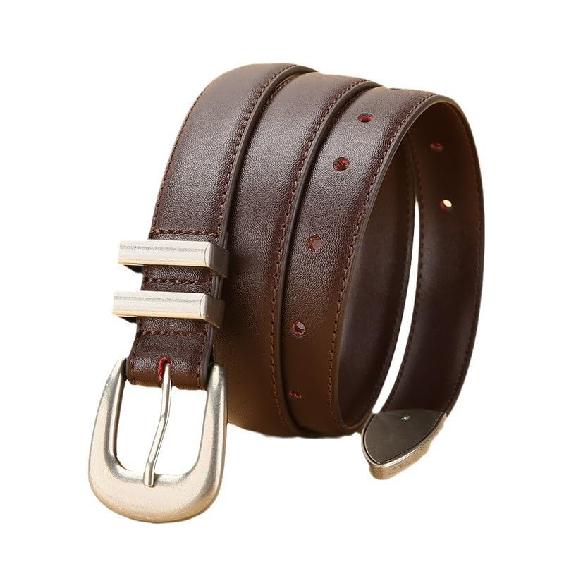 Cowhide Porous Belt Ladies Thin Decorative Skirt Genuine Leather2