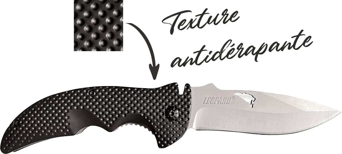Couteau Pliant Personnalisé Prénom Gravé LEOPARD - Cadeau Homme Anniversaire Fête des Pères Noël