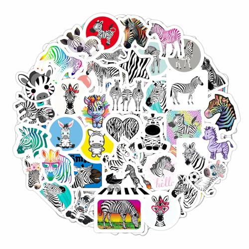 Pegatinas de Cebras para Botellas de Agua y Portátiles - Favoritos y Decoraciones de Fiesta de Safari - Zebra Stickers