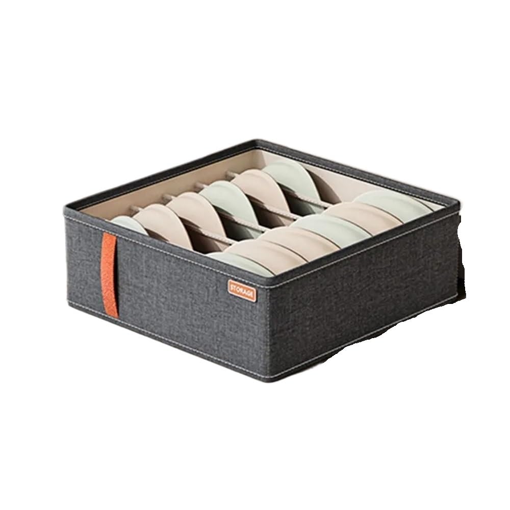 Sunrrafck 6Grids-A 2Pcs Drawer Divider Storage Box Organizer For Wardrobe Closet Bedroom Underwear Bra Socks Tie Pants Clothes Container(6Grids-A)