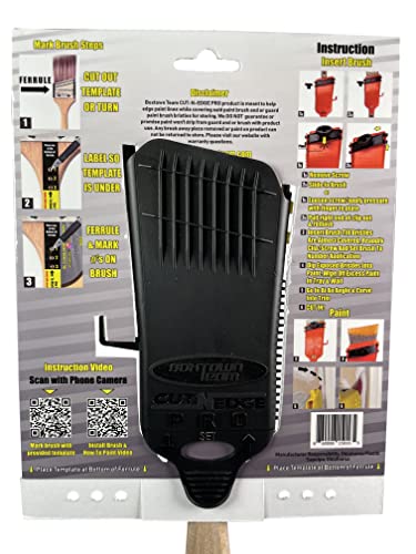 Cut-N-Edge Pro : Upgrade To Ultimate Paint Brush Edger And Guard. Multi-Purpose 6 In 1 Tool (Blue/Orange) | Paint Edger | Trim Edger | Paint Brush Cover (2 Inch Pro + Brush) #TOP1