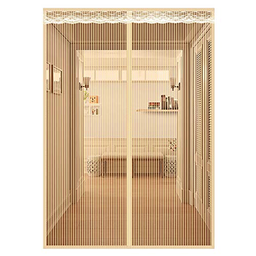 Preisvergleich Produktbild Fliegengitter balkontür, Insektenschutz Magnet Fliegenvorhang, Magnetische Adsorption, Faltbar, Auto Schließen Luft kann frei strömen, for Türen / Patio - Gelb 120x205cm(47x80inch)