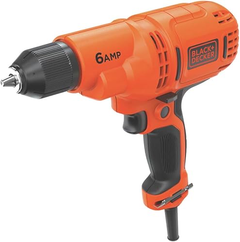 BLACK+DECKER - Kit de taladro eléctrico (DR340C) de 6.0 amperios y 3/8 pulgadas