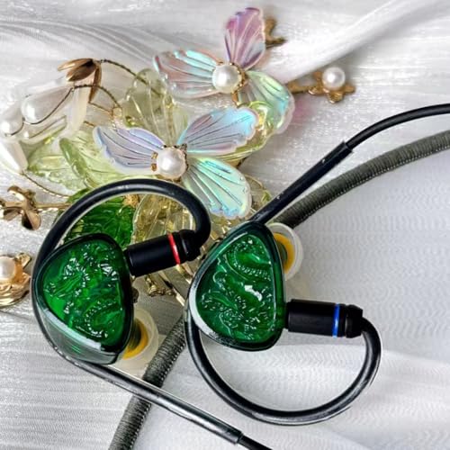 Image of TANGZU Wan'er S.G II Jade Dragon in Ear Monitor, Gaming IEM Earphones, HiFi Wired Earphones with Silicone Headphone Organizer, Tang Sancai Wide Bore Eartips, Tangle-Free Detachable Cable(3.5mm