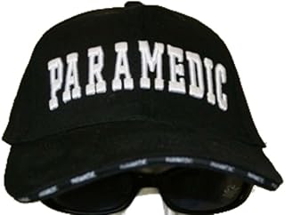 Black Paramedic White Lettering Baseball Cap Hat