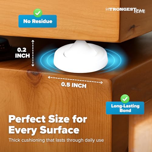 Image of STRONGEST HOME Cabinet Door Bumper 200 Pack Clear Rubber - Self Adhesive Stoppers for Quiet Close Protection - Drawer Pads for Furniture and Surface Cushioning - 0.5 x 0.2 Inch