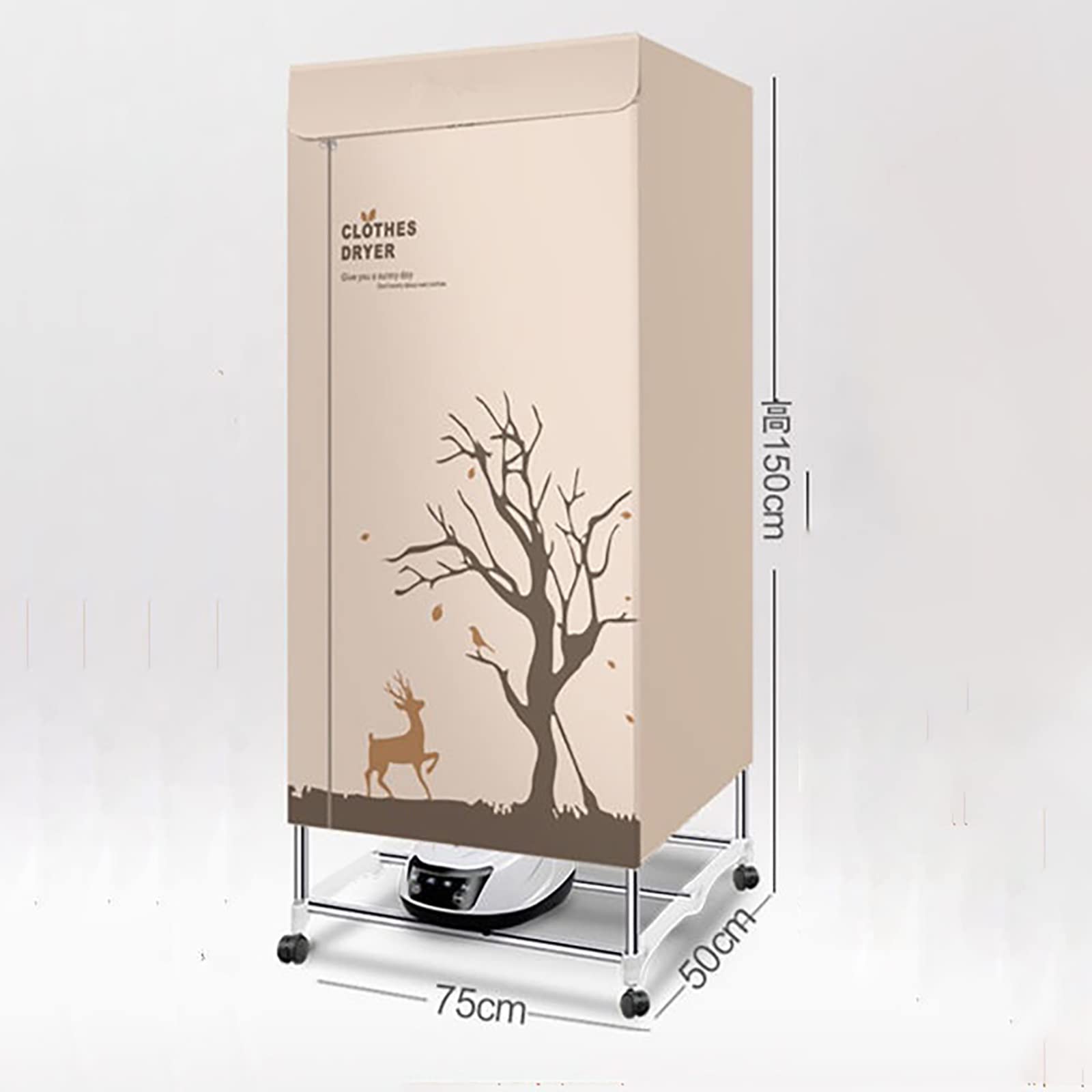 Stendibiancheria Elettrico 1500W, Stendibiancheria Riscaldato, Stendibiancheria Riscaldato Portatile Armadio, Stendibiancheria Riscaldato a 2 Livelli con Coperchio, Stendibiancheri
