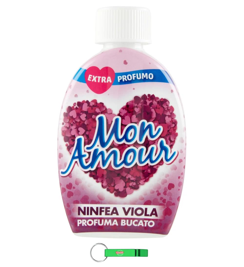 12x Paglieri Mon Amour Wäsche Deodorant Lila Seerose Profumo Bucato Ninfea Viola,Wäscheparfüm,220ml + Beni Culinari Kostenloser Schlüsselanhänger