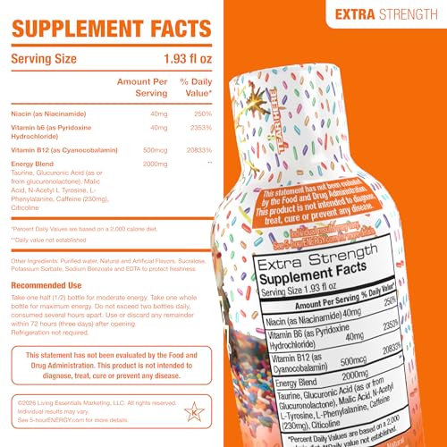 Image of 5-hour ENERGY BIRTHDAY CAKE Flavor, 6 Count, Extra Strength Energy Shot