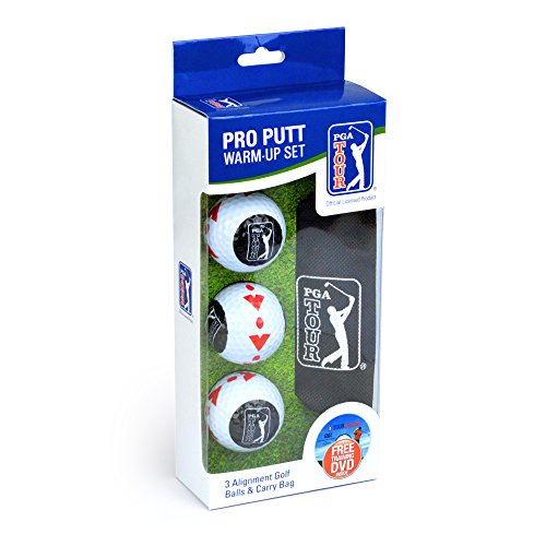 PGA Tour Men's Pro Putt Training Golf Ball Set - White, Pack of 3
