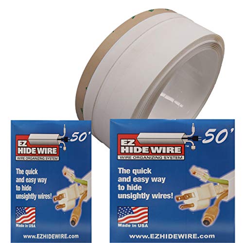 EZ hidewire fil conduit raceway blanc 15,2m goulotte cache-câble mural