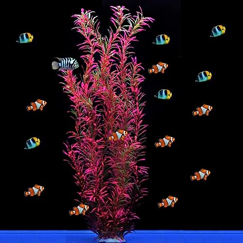 LAIYOHO 1 Stück Künstliche Teichpflanzen & Aquarium-Pflanzen - Realistische Künstliche Wasserpflanzen aus Kunststoff für Fischteich & Aquarien, Aquarium Dekoration
