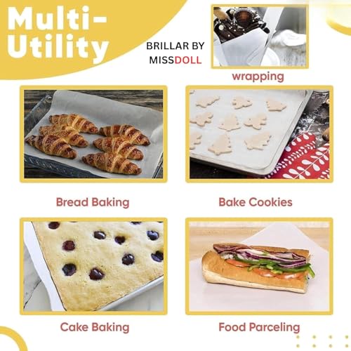 Image of Food Wrapping Paper Roll for Kitchen - 50 Mtr /500 Gram Non-Stick Butter Paper & Parchment Paper for Baking, Air Fryer & Roti Wrap | Eco-Friendly & Food Grade Foil Paper Alternative