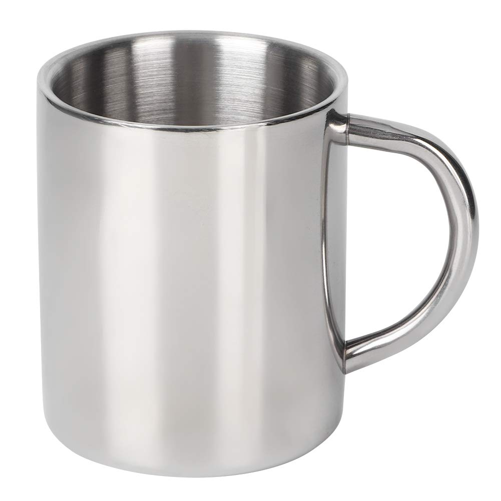 Firlar 300ML Stainless Steel Mugs,Double Wall Drinking Mug Cup with Comfortable Wider Handle Metal Coffee Mug Tea Cups for Home Camping Outdoors