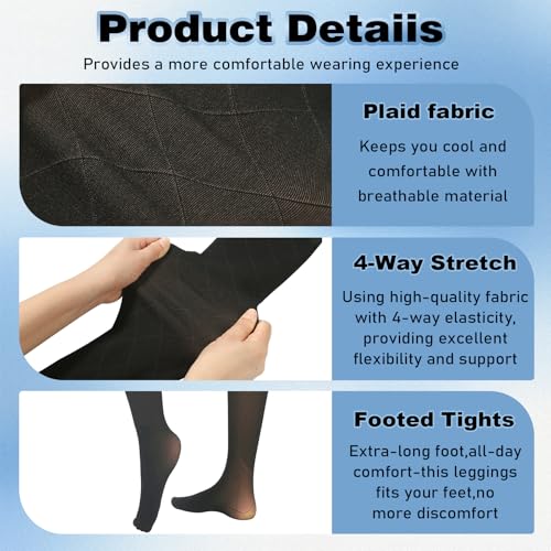Image of X-CHENG Fleece Lined Tights Sheer Women - Fake Translucent Warm Pantyhose Leggings Sheer Thick Tights for Winter