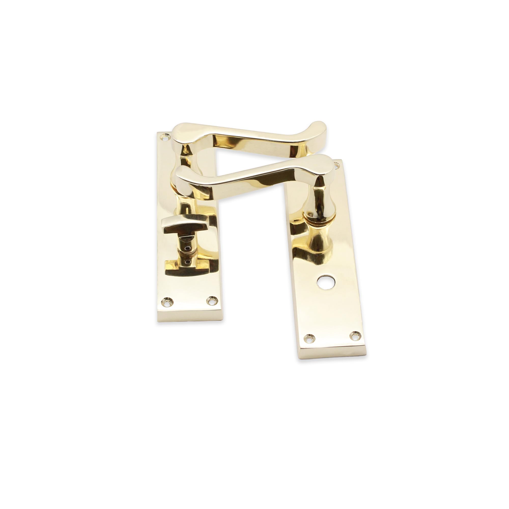 XFORT® Manijas de puerta de cromo pulido victoriano con cierre de palanca, placa trasera larga de 6 pulgadas, elegante juego de manijas para puertas de madera, diseño clásico de desplazamiento, ideal XFORT® Manijas de puerta de cromo pulido victoriano con cierre de palanca, placa trasera larga de 6 pulgadas, elegante juego de manijas para puertas de madera, diseño clásico de desplazamiento, ideal