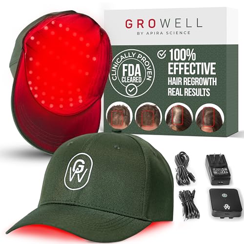Product image of Red Light Therapy Hair Growth Cap – FDA Cleared Laser Treatment for Hair Regrowth and Reduced Shedding – LED & Laser Red Light Therapy Clinically Proven in Double-Blind Studies -Green