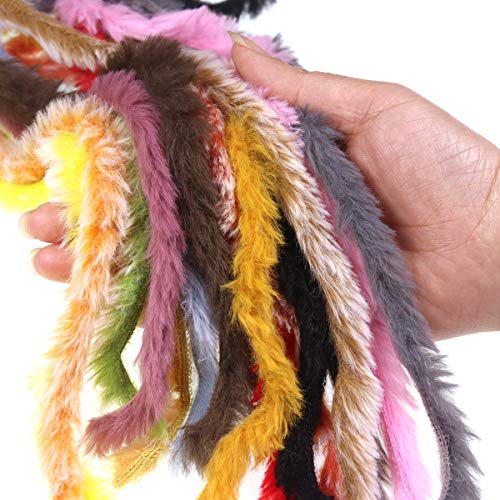 wifreo 16 Packs Faux Rabbit Strips 3mm Zonker Double Bunny Streamer Fly Tying Materials