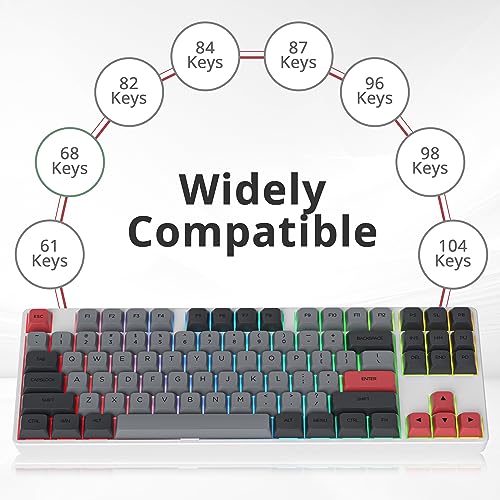 Image of Fogruaden PBT Keycaps 134 Key Dark Grey Keycaps,Custom Keycaps, XDA Profile Cute Keycap for Mechanical Keyboard