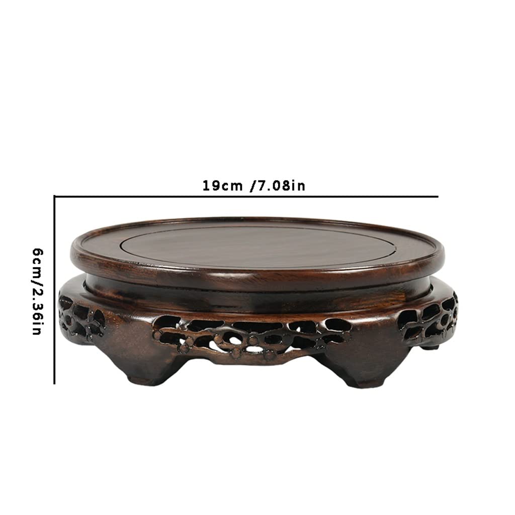 Estatua Base Jarrón Soporte Redondo Bonsai Base Ornamento Base Caoba Artesanía Piedra Bonsai Tetera Florero Incenso Quemador Buda Estatua Base Soporte para Familia Madera Exhibición Base Bonsai