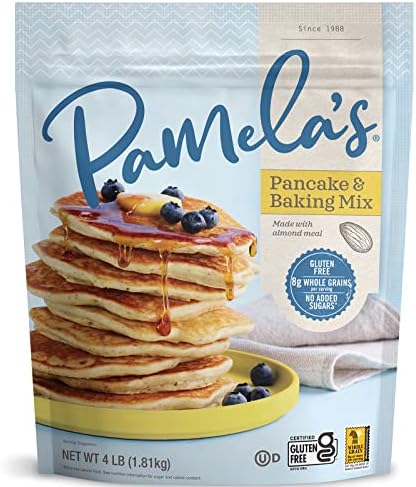 Pamela's Gluten Free Baking and Pancake Mix, Waffles, Cake & Cookies Too, Kosher, Non GMO, 4-Pound Bag (Pack of 3)