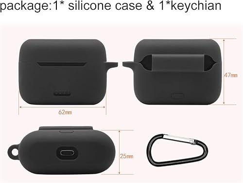 Miniatura 6 de Funda de silicona para TOZO NC2, funda protectora premium a prueba de golpes TOZO NC2 con llavero. (gris)