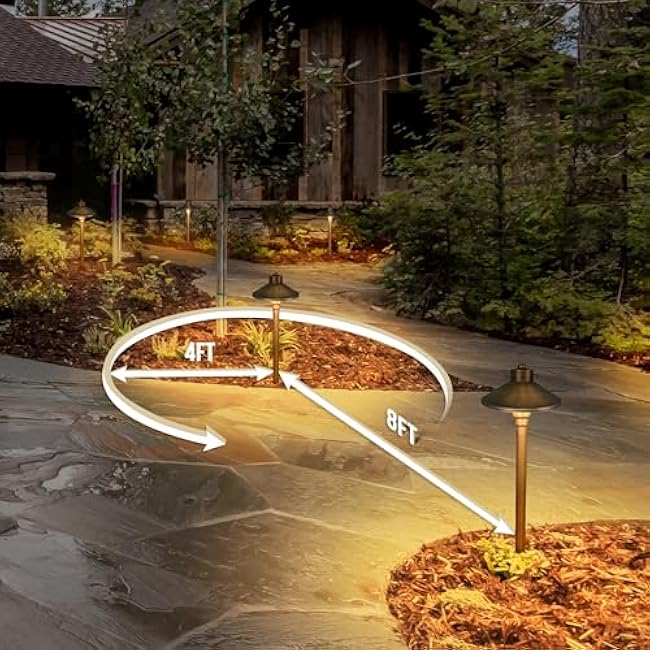 GKOLED Landscape Path Lights China Hat Path Lighting, 6.7 Shade, 20 Tall, 3W 2700K