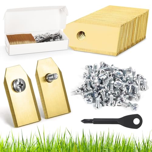 SVIPDDD Confezione da 60 Lame per Robot Tagliaerba, Lame in Titanio da 0,75 mm, Lame per Robot Tagliaerba per Husqvarna Automower, Gardena, Yard Force, Accessori per Robot da Prato