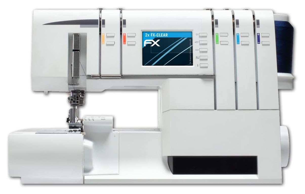 atFoliX Screen Protection Film compatible with Husqvarna Viking Huskylock s25 Screen Protector, ultra-clear FX Protective Film (2X)