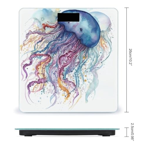 Báscula Digital de Baño Precision Medición Color Medusa Acuarela miniatura 2