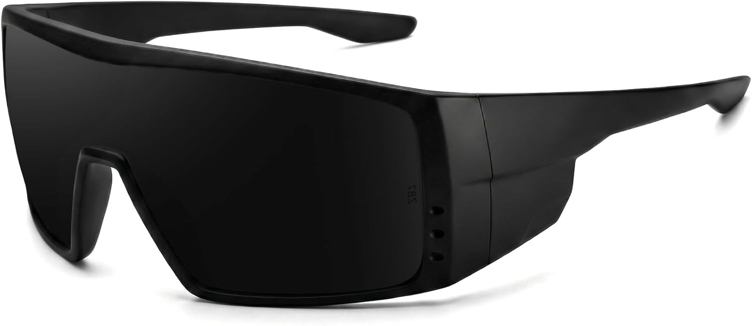 MAXJULI Z87 Wrap Around Sports Sunglasses with Side Shield for Men TR90 Ultralight UV400 Protection Safety Glasses 8704