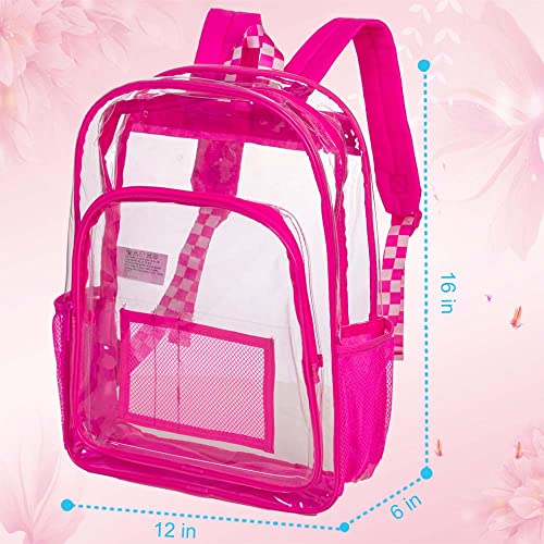 Ufndc Clear Backpack For Women And Men, Heavy Duty Backpacks, See Through Pvc Transparent Bookbag - Rose Red #TOP4