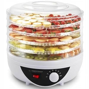 Esperanza Déshydrateur Alimentaire Chanterelles PC Blanc 25 x 25 x 22