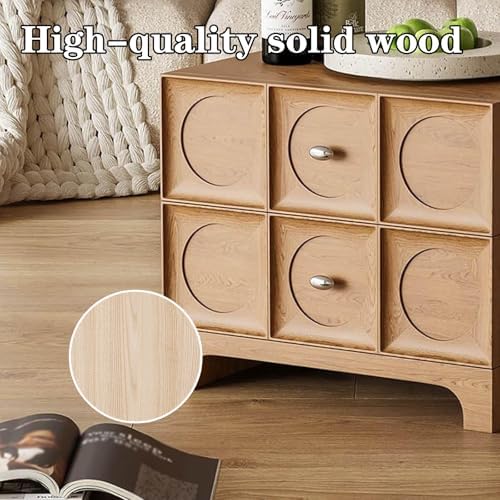 Wooden Nightstand with 2 Drawers, Sturdy Bedside Table for Bedroom & Living Room, Large Storage Nightstand, Natural Finish, Modern Design, Durable Furniture