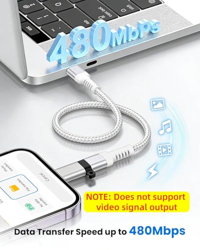 Image of Verilux 2Pcs PD 27W Type C to Lighting Connector with Anti-Lost Loop, USB C Female to Lighting Male Adapter with 480Mbps Data Transfer, Type C Connector for iPhone /iPad /Airpods, Not for Audio /OTG