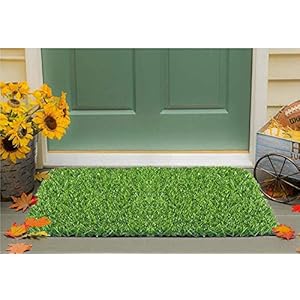 Status Artificial Grass Floor Door Mat in Home Kitchen Office Entrance Mats (12 x 18 Inch)