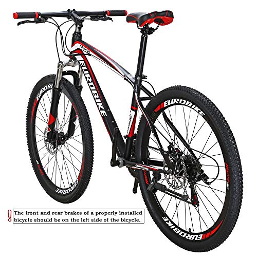 Eurobike 27.5 Inch Mountain Bike, Hyx1 Bike For Men,21 Speed Womens Mountain Bicycle,Disc Brake 27.5 Inch 32-Spoke Wheel Mtb Bicycles,Blackred #TOP4