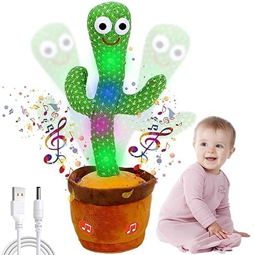 Dancing Cactus Toy with Lighting, Singing, Recording, and Repeat Your Words - Interactive Musical Plush for Kids, Fun and Educational Toy with LED Lights (B0CNS6H3F9) Amazon Price History, Amazon Price Tracker