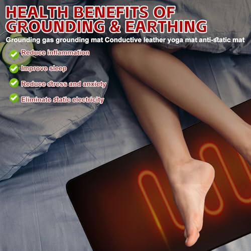 Erdungsmatte Für Besseren Schlaf, Grounding Mat For Earthing, Grounding Pad 25×68 CM, Grounding Mat Mit Kabel, Geerdet Mauspad, Erdungsmatte Verbindet Sie, Für Tisch, Sofa, Yogamatte