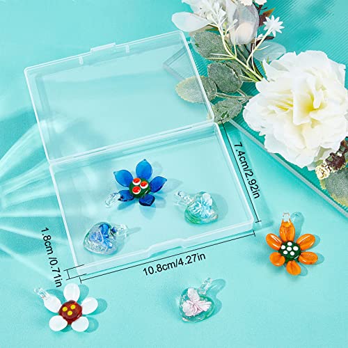 Sunnyclue 1 Box 6Pcs Glass Pendant Lampwork Glass Pendants Handmade Murano Glass Heart Flower Charm Large Flowers Beads Love Charm For Jewelry Making Charms Women Adults Diy Craft Necklace Supplies #TOP6
