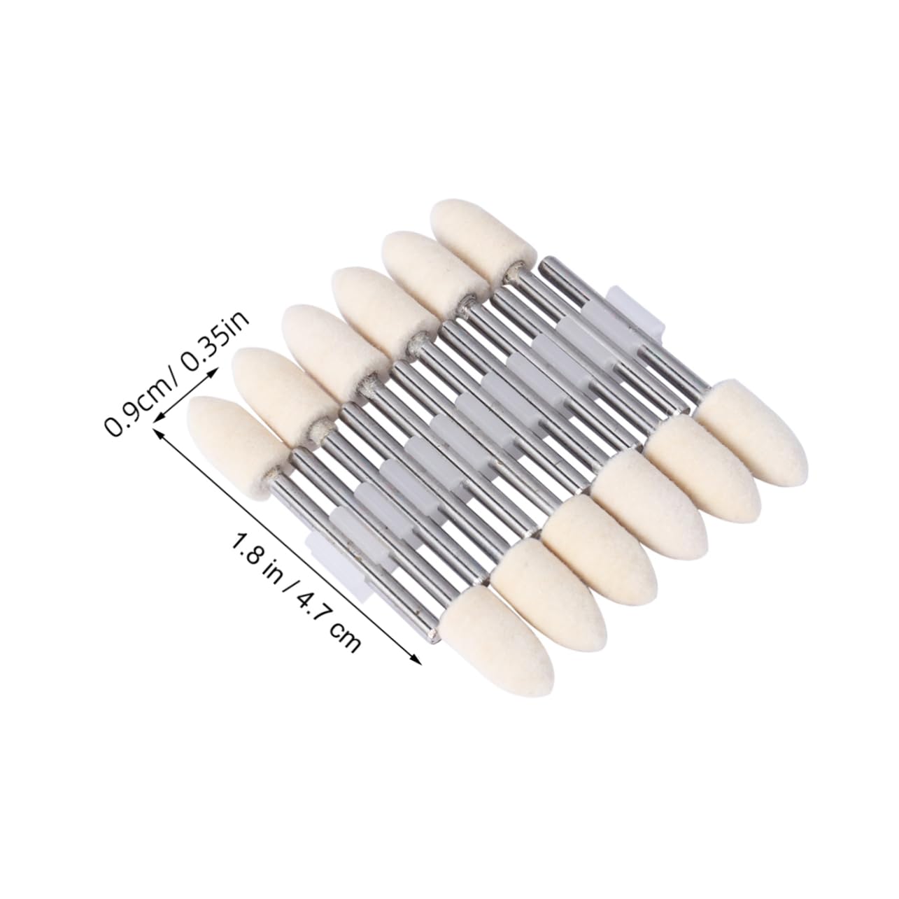 12 Pcs Point White Conical Felt Polishing Tool for Grinding