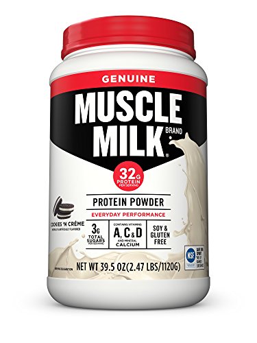 Muscle Milk Genuine Protein Powder, Cookies 'N Crème, 32g Protein, 2.47 Pound