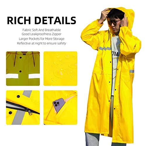 Image of Coralrain Long Hooded Raincoat Safety Waterproof Emergency Rain Jacket Poncho for Men Women Adults