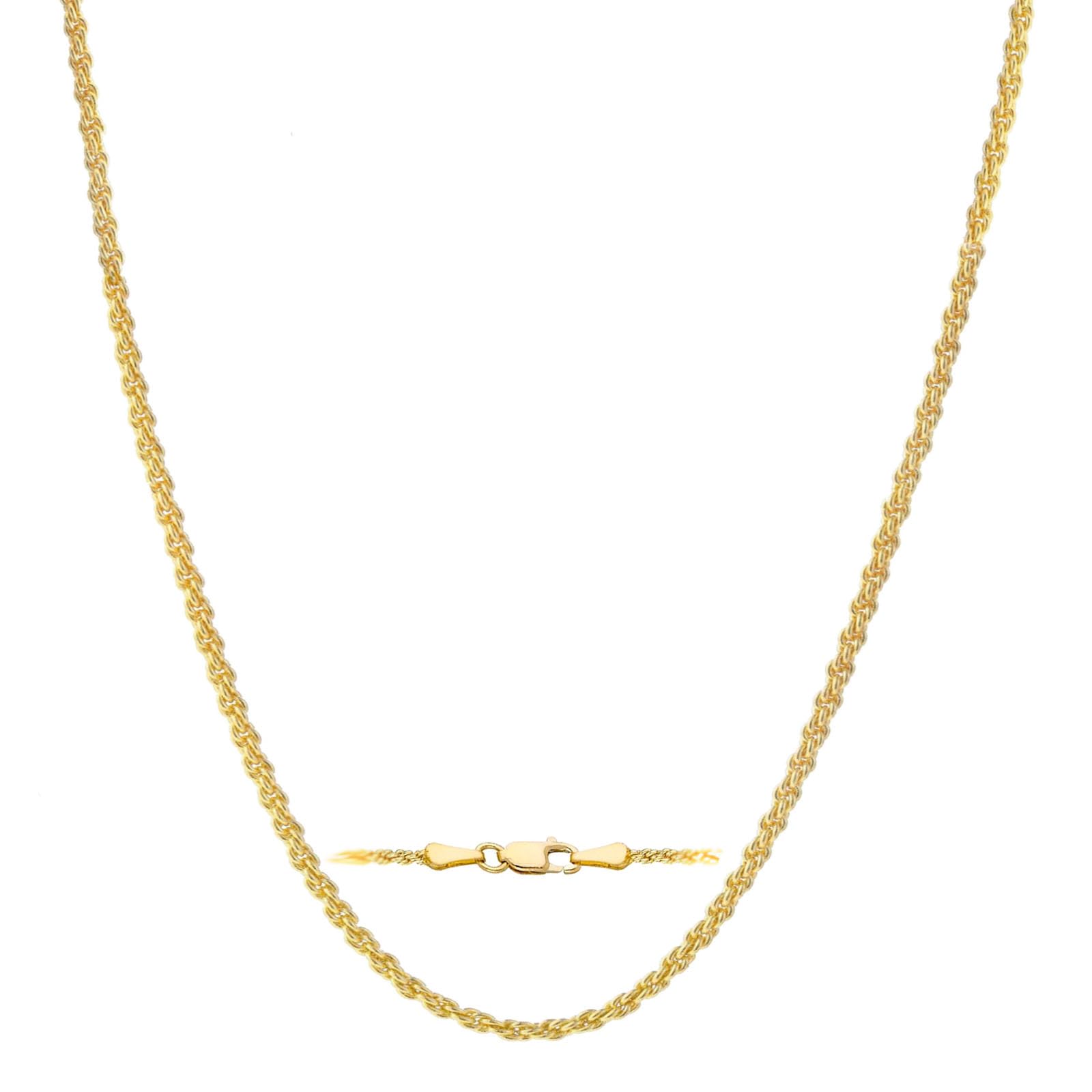 14K Yellow Gold Rope Chain Necklace for Women and Men