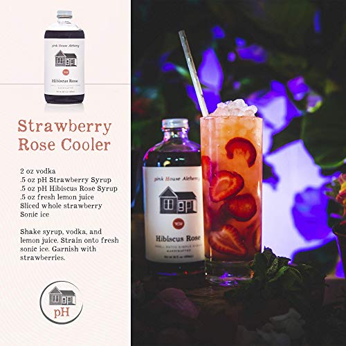 Image of Pink House Alchemy Strawberry Simple Syrup, 16 oz, Handcrafted, All-Natural | Locally-Sourced Cocktail & Lemonade Mixer, Small-Batch