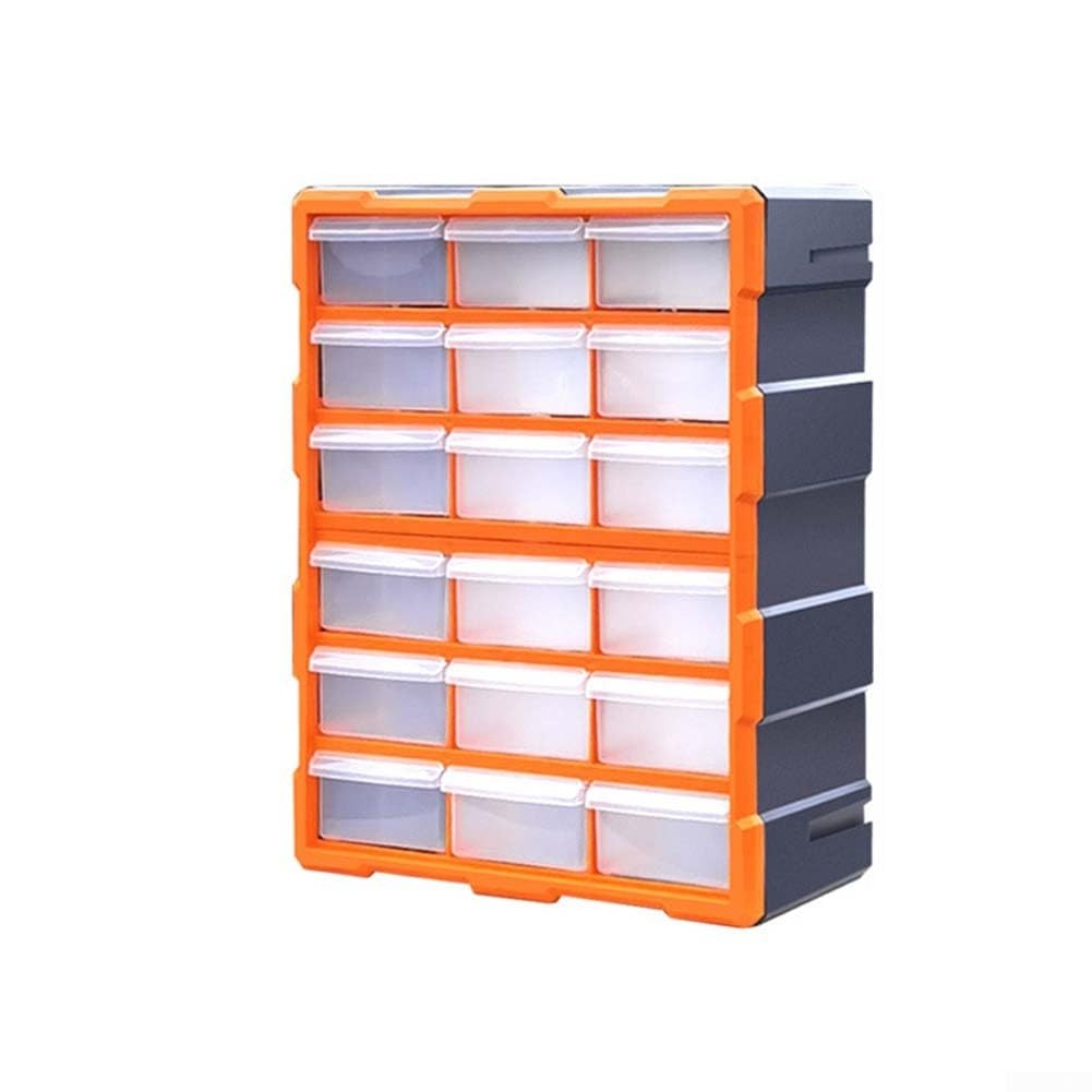 Caja de almacenamiento de plástico con 39 cajones, organizador transparente para tornillos, clavos, taller, oficina, material ABS (negro 39 cajones)