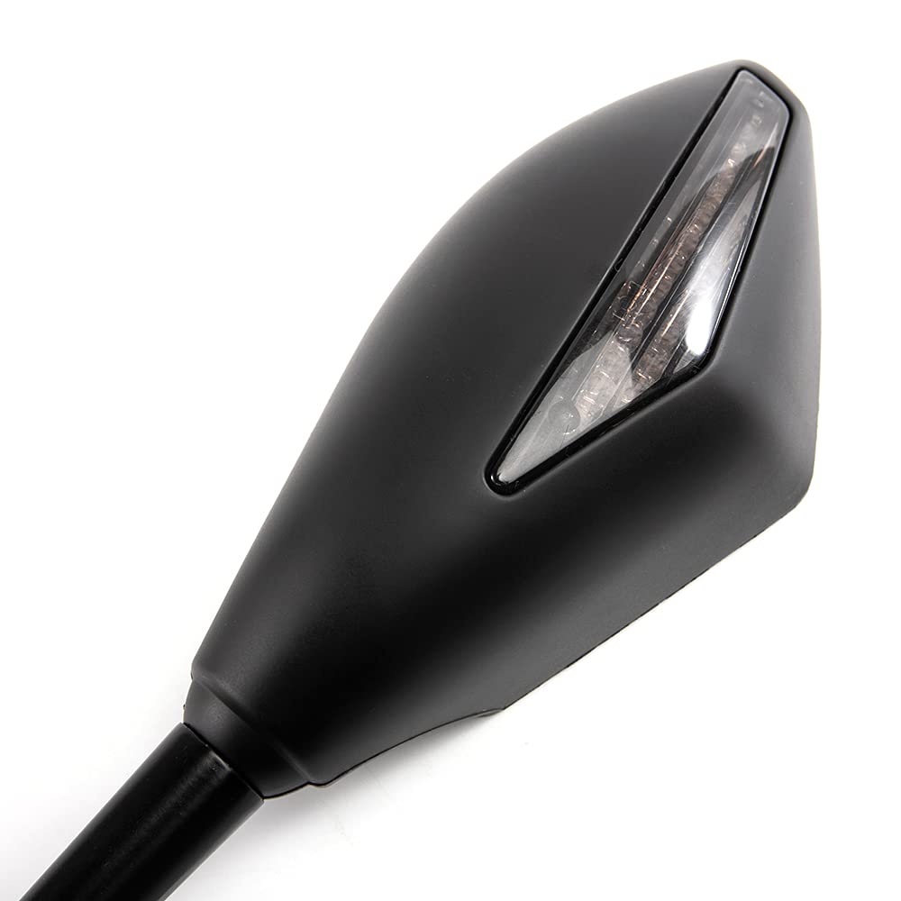 Moto Rétroviseur latéral avec clignotants LED Universel pour Cruiser Street Sport Bike (A)